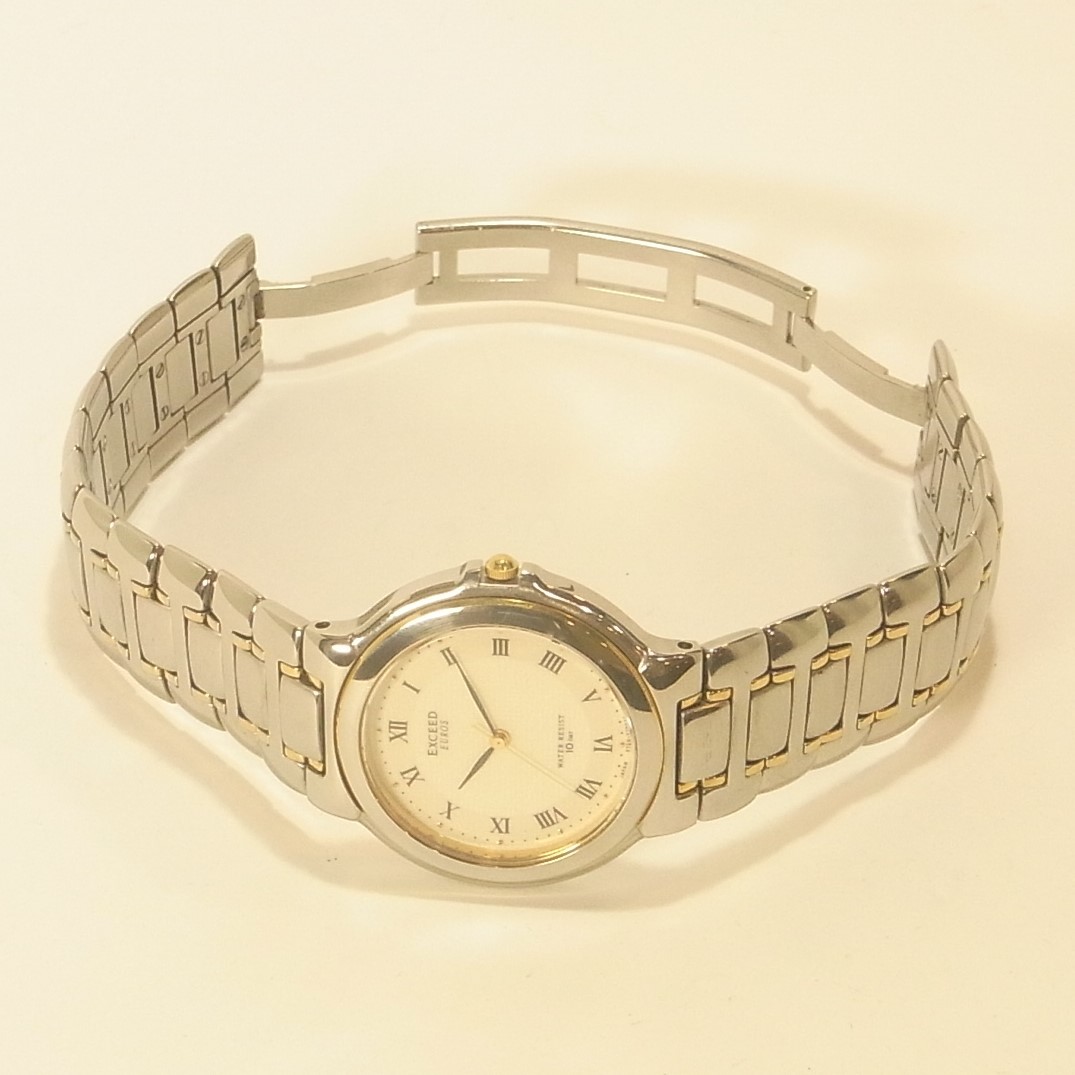 稼働品 美品 シチズン エクシード ユーロス CITIZEN EXCEED EUROS クオーツ メンズ 腕時計 2730-274296