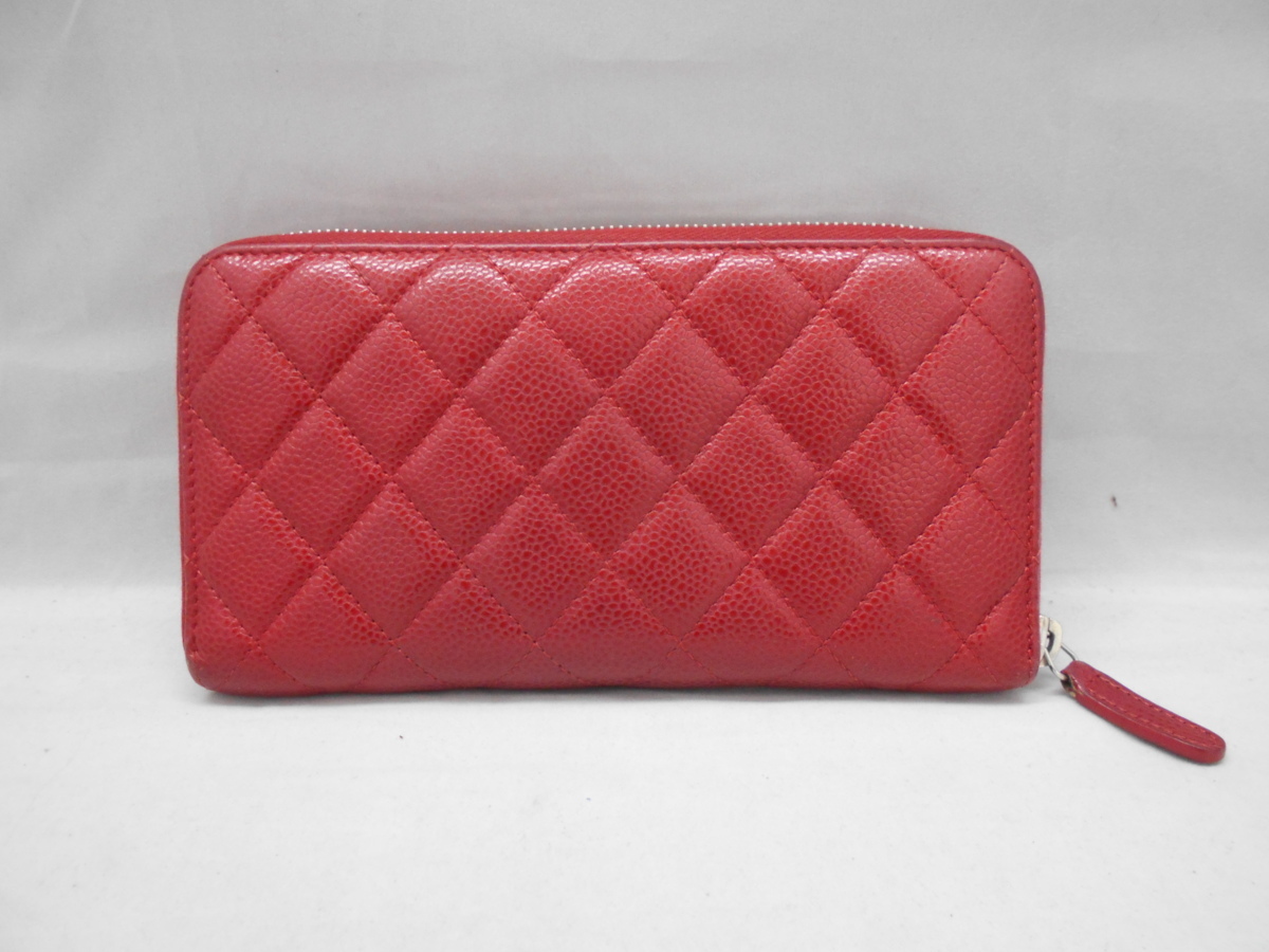 CHANEL】 シャネル 長財布 財布 《マトラッセ》 キャビアスキン