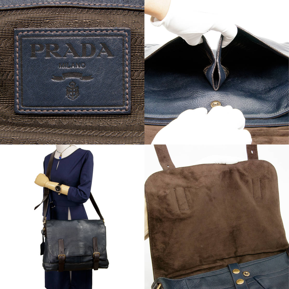 【全額返金保証・送料無料・美品】PRADA・プラダ・ショルダーバッグ(人気・綺麗・斜め掛け・A4・メンズ・男性・メッセンジャー・鞄・F141)