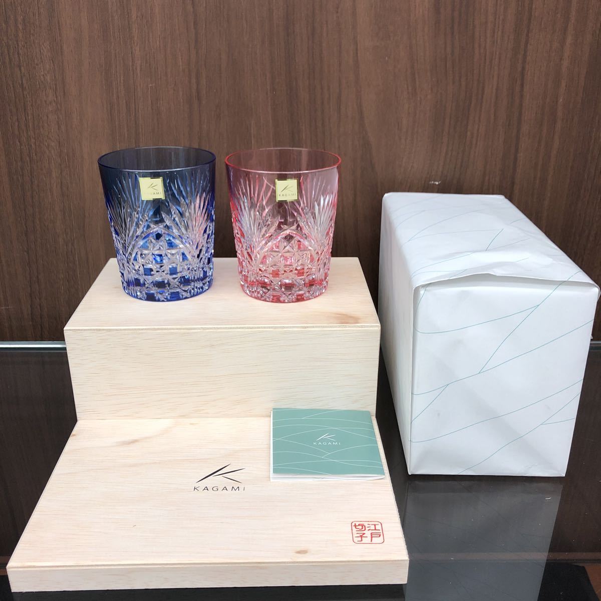 未使用 KAGAMI CRYSTAL 日本製 木箱付 カガミクリスタル