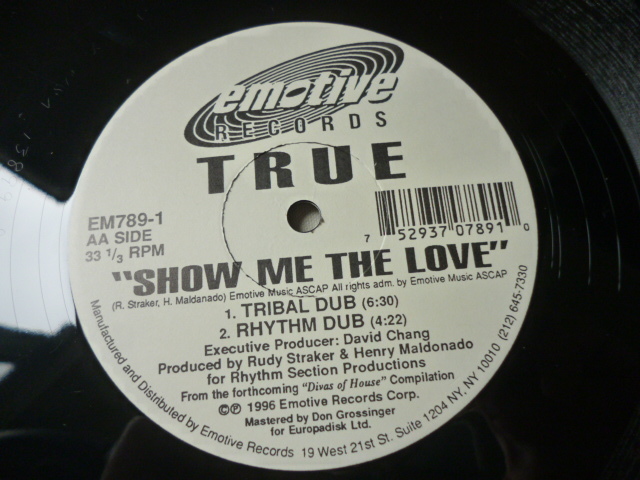 True / Show Me The Love ゴージャス・ヴォーカル HOUSE 12 アップリフト・サウンド 12 Eric Kupper 試聴_画像3