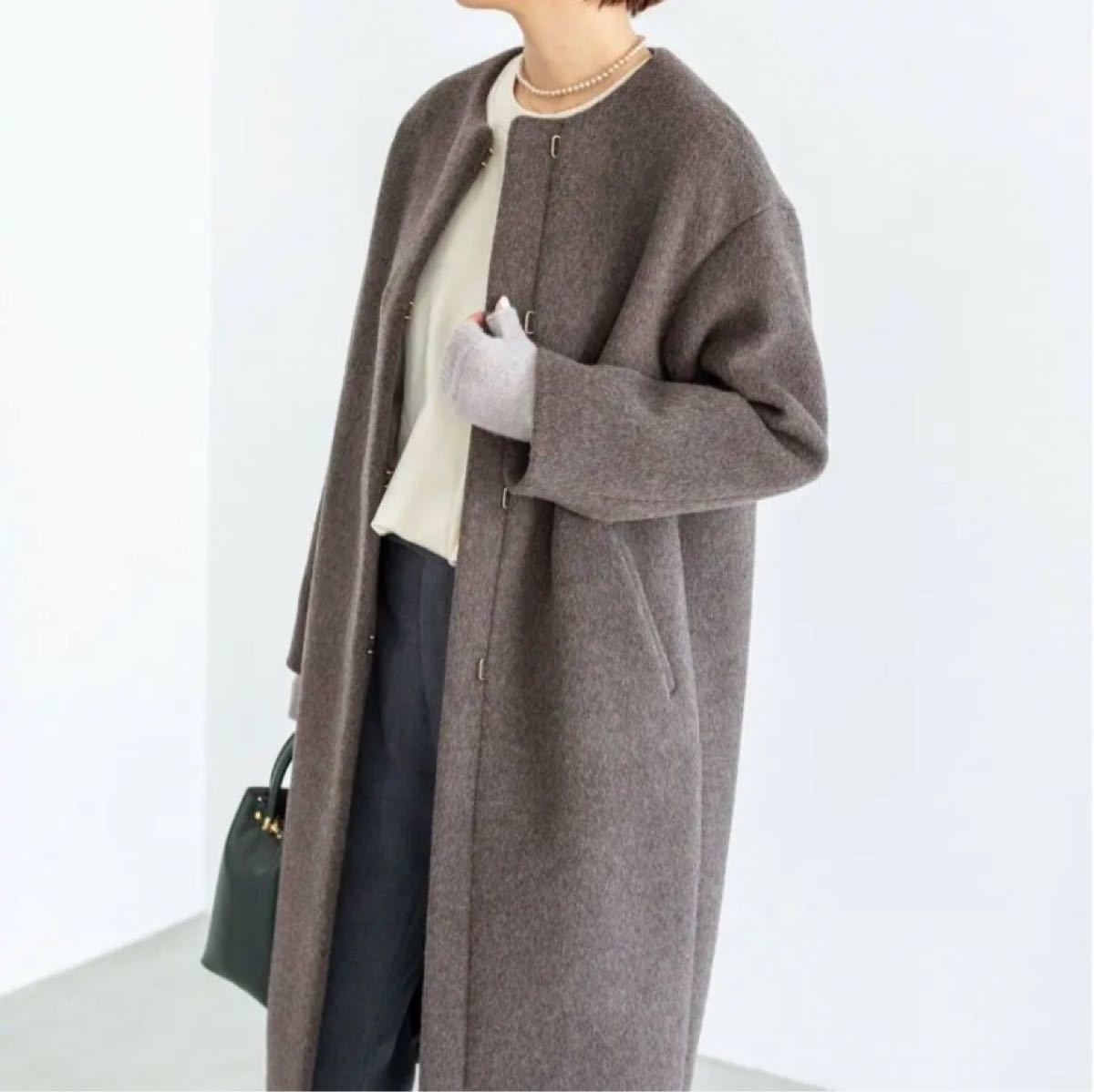 ブランド IENA ラムウール ノーカラーコートの通販 by souta's shop ...