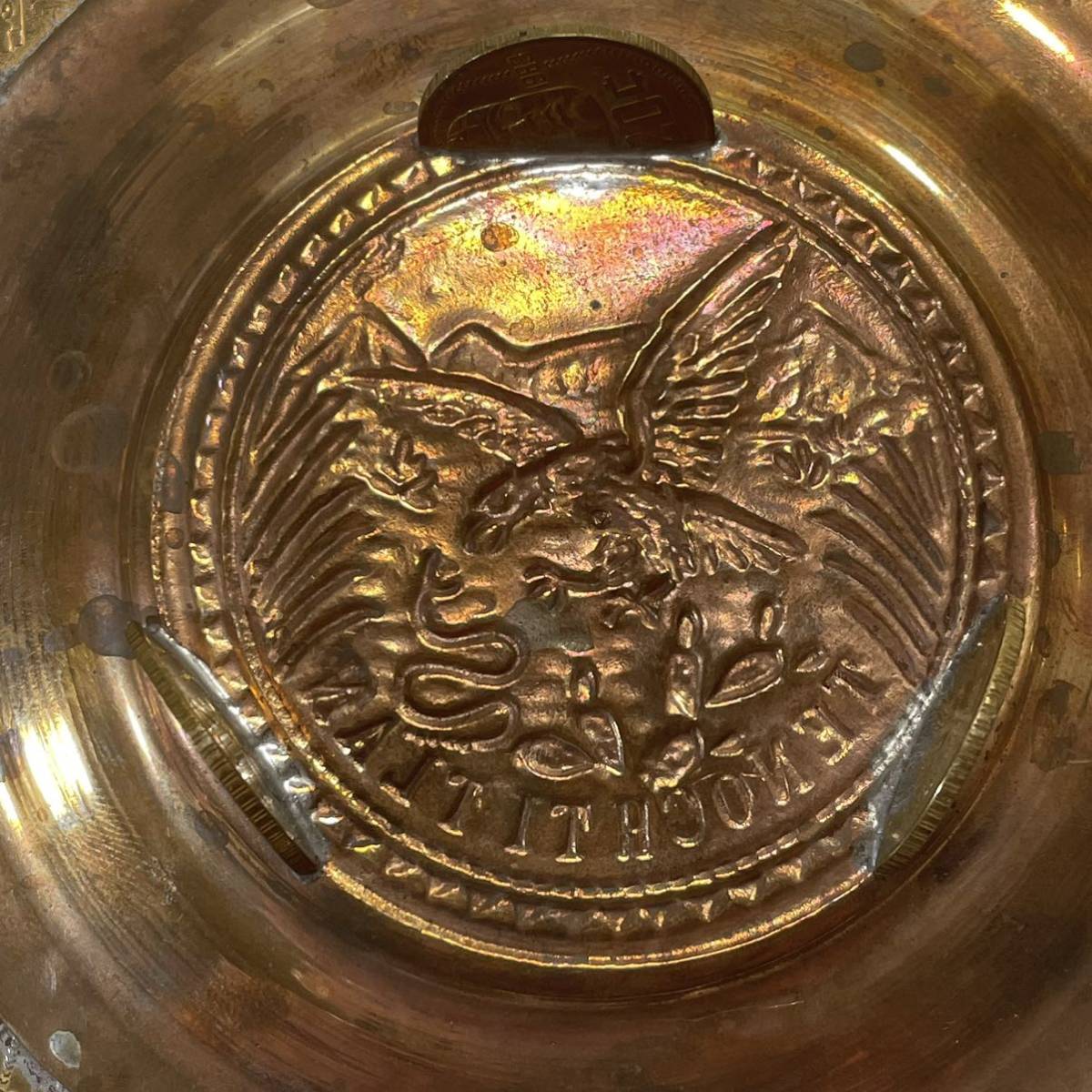 vintage antique ashtray ビンテージ アンティーク 灰皿 メキシコ 貨幣 コイン イーグル