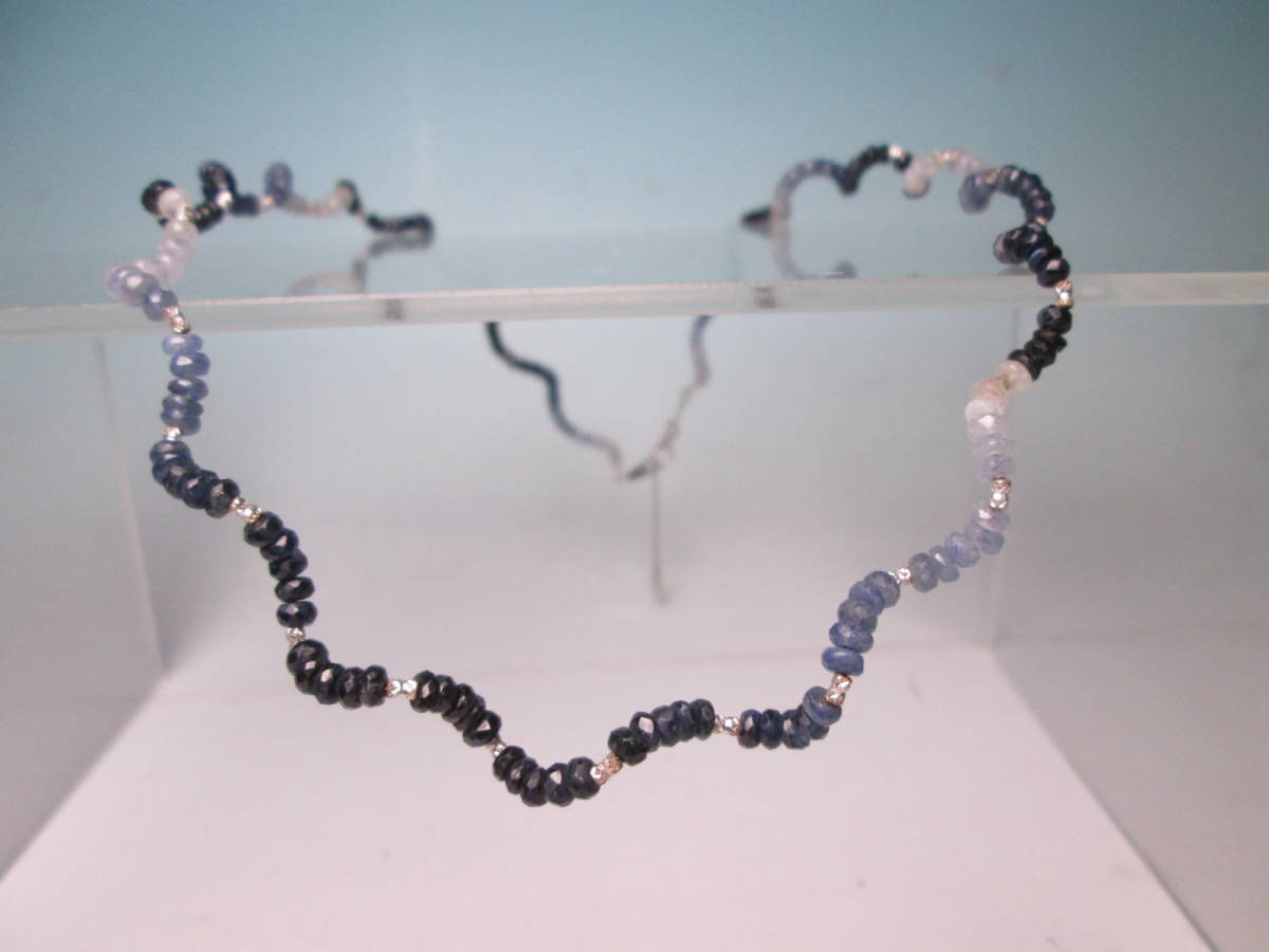 [. month ]K18WG sapphire 50CTglatieishon necklace 12,4g case attaching 