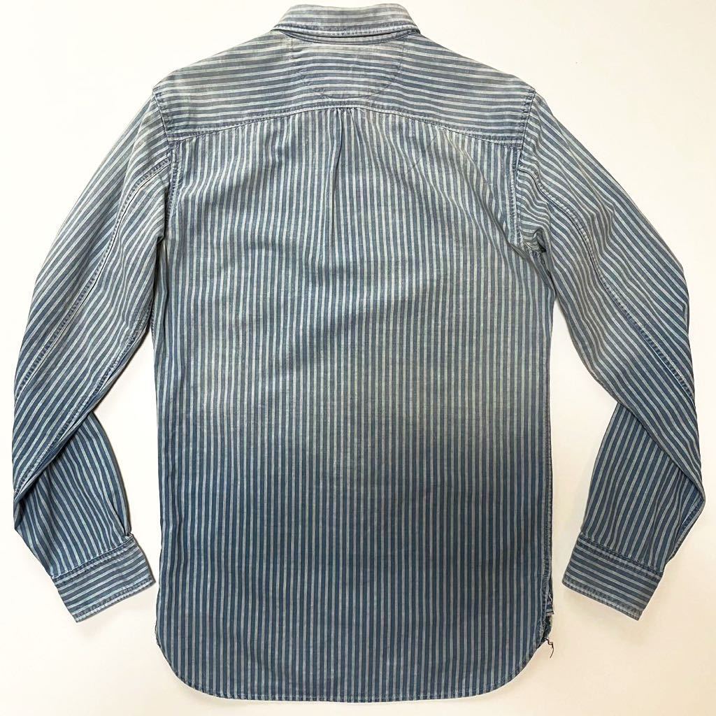 傑作】RRL “Indigo Striped Work Shirt” XS インディゴ ストライプ
