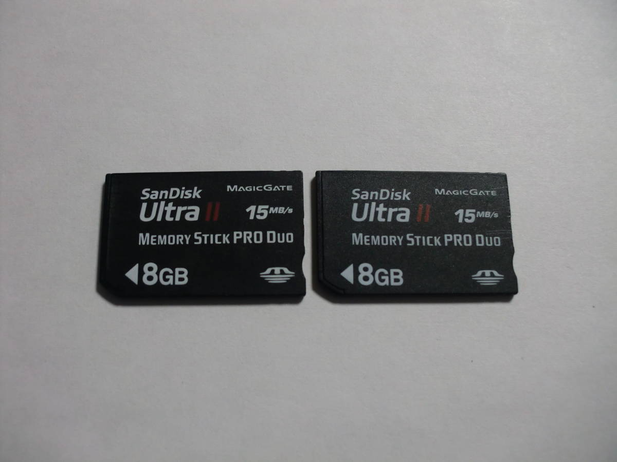 2枚セット　8GB　SanDisk　Ultra2　メモリースティックプロデュオ　フォーマット済み　MEMORY STICK PRO DUO　MSPD　メモリーカード_画像1