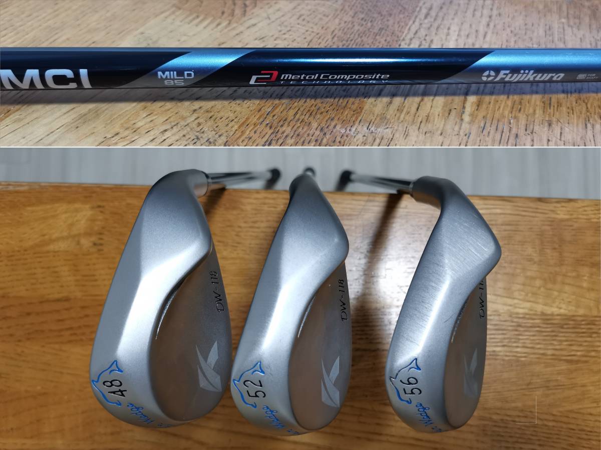 中古希少 キャスコ ドルフィン ウエッジ DW-118 56度、52度、48度 MCI MILD 85 3本セット(送料無料) 『ソウルイーター』 S DW-118 3本 48,52,56度 モーダス105 キャスコ クラブ