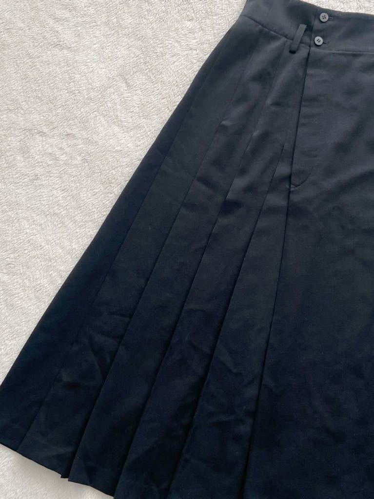 80年代 初期 tricot COMME des GARCONS sizeM 切り替えロングプリーツスカート ブラック 黒 トリコ コムデギャルソン AD1988 美品_画像3