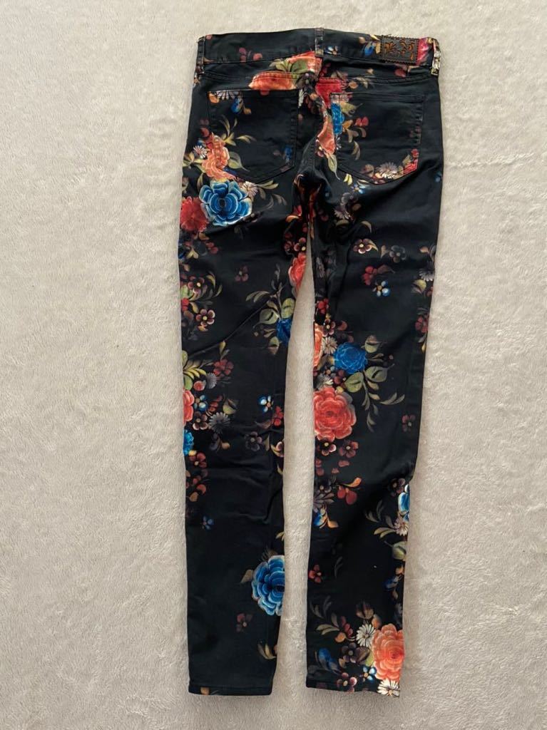 POLO RALPH LAUREN size28 floral print stretch pants black black skinny slim Polo Ralph Lauren 