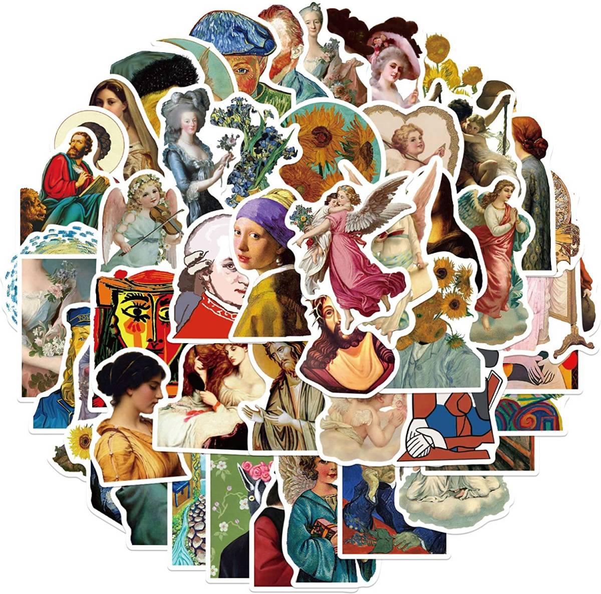 世界の名画 名作 美術家 絵画 彫刻 コレクション 大物画家 洋画家 博物館 代表作品 シール ステッカー 50枚S_画像2