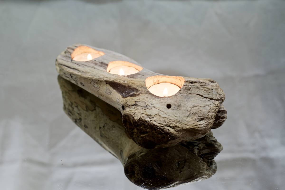 SEASIDEinterior☆流木で作るキャンドルホルダー Candle holder made from driftwood.32_画像5