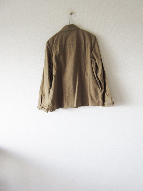 美品 maillot / マイヨ MAS-19216 Chino Deck Shirt 0 KHAKI BEIGE * チノデッキシャツ ブラウス レディース ジャケット_画像2