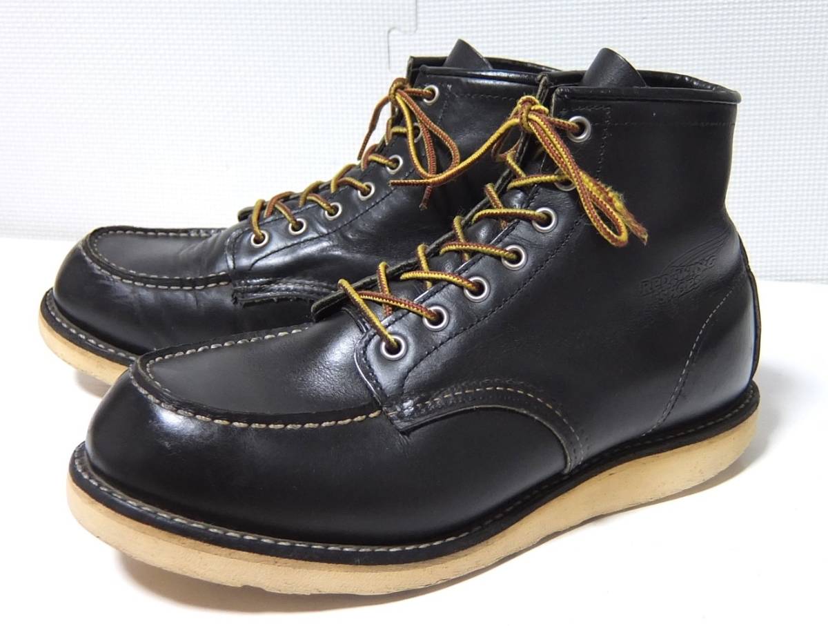 2002年 羽タグ REDWING 8130 黒 9 2E 27cm レッドウィング モックトゥ ブラック_画像2