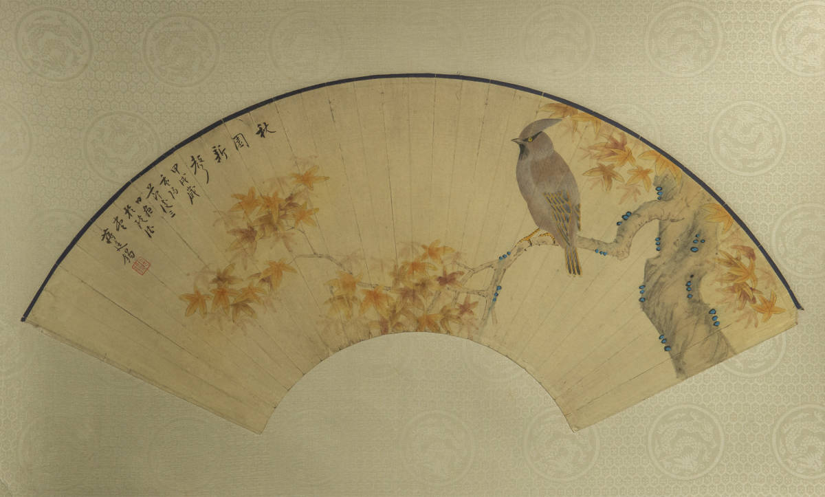 ..&#38177; (.) flowers and birds fan paper mirror heart copy old . China picture 