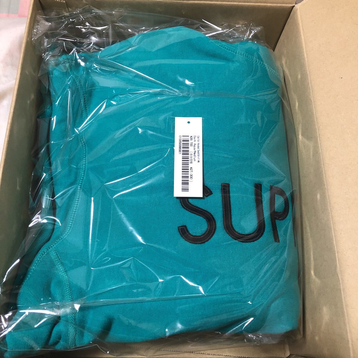 【新品】Mサイズ 22FW Supreme Capital Hooded Sweatshirt Dark Aqua シュプリーム カピタル フーディー スウェットシャツ ダーク アクア_画像2