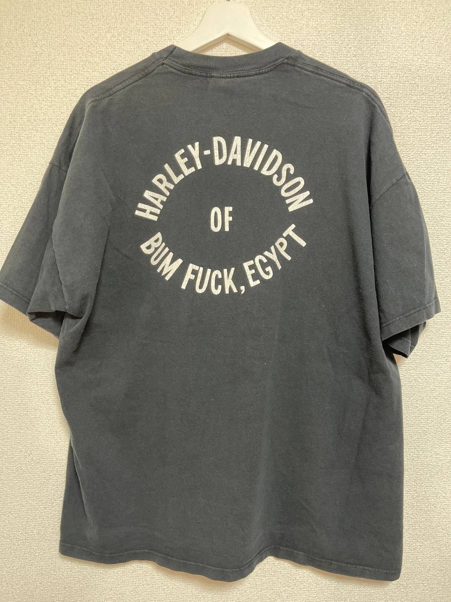 ずっと気になってた 90S XL LV0372 USA製 古着 FUCK Tシャツ ハーレーダビッドソン 文字、ロゴ