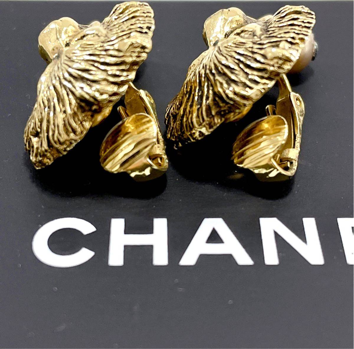 CHANEL シャネル　イヤリング　ココマーク　ライオン　パール　ヴィンテージ　希少レア