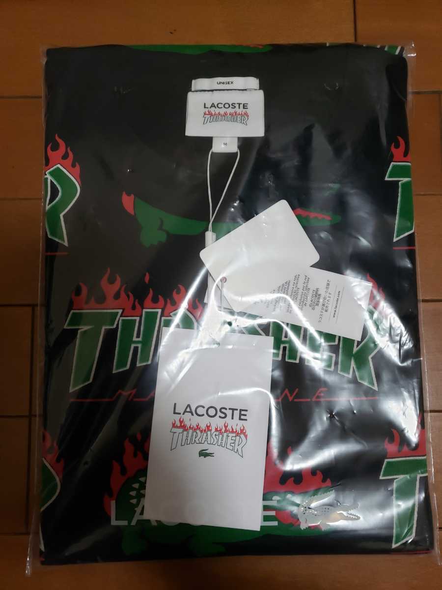 Lacoste x Thrasher オーバーサイズユニセックス Tシャツ black