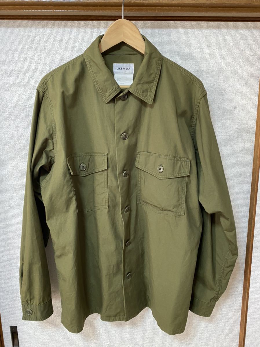 美品】YAECA LIKE WEAR BAKER SHIRT L ヤエカ ミリタリーシャツ