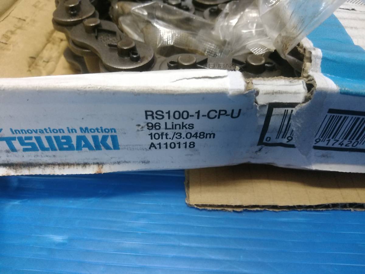 1732 TSUBAKI ローラーチェーン RS100-1-CP-U 96Links 10ft./3.048m