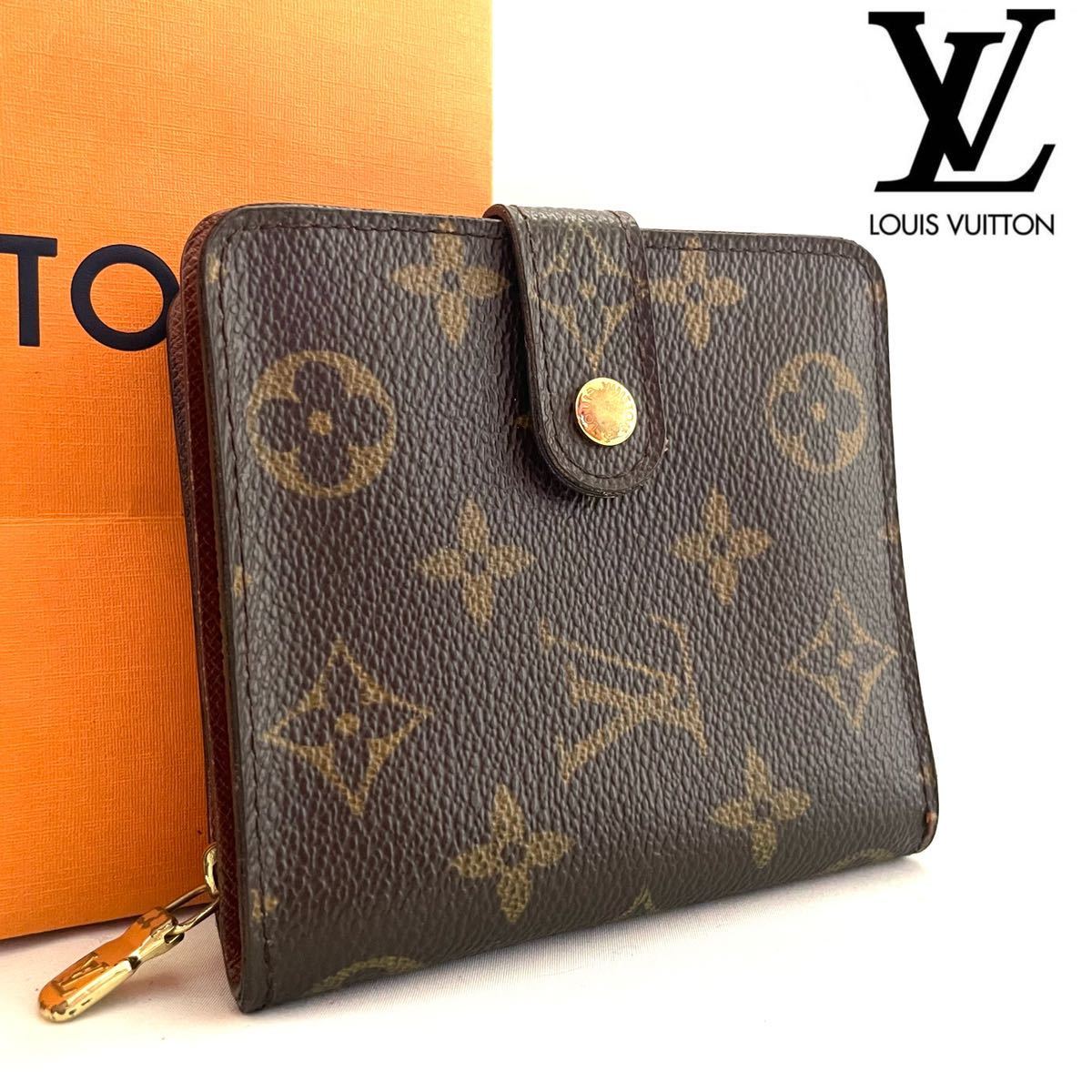 ルイヴィトン】 LOUISVUITTON モノグラム コンパクトジップ 財布