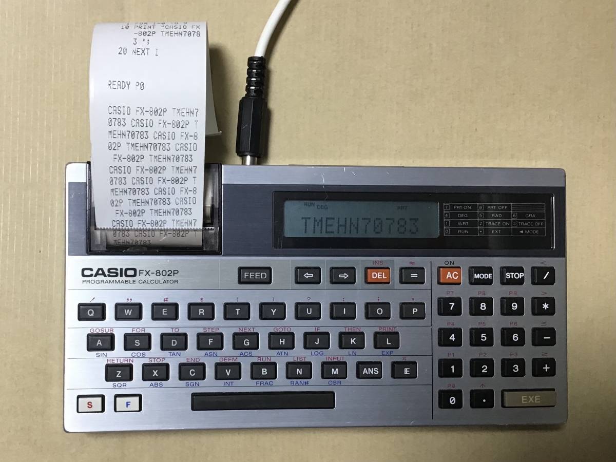 CASIO pocket computer FX-802P modified version USB power supply . printer operation body +USB power supply cable simple operation verification settled 