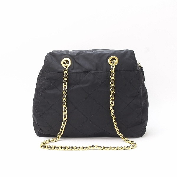 美品 ヴィンテージ○PRADA プラダ ブラック キルティング バッグ