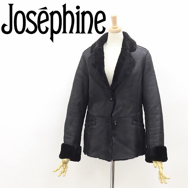 ◇JOSEPHINE ジョセフィーヌ 毛皮 レザー ムートン 2釦 ジャケット