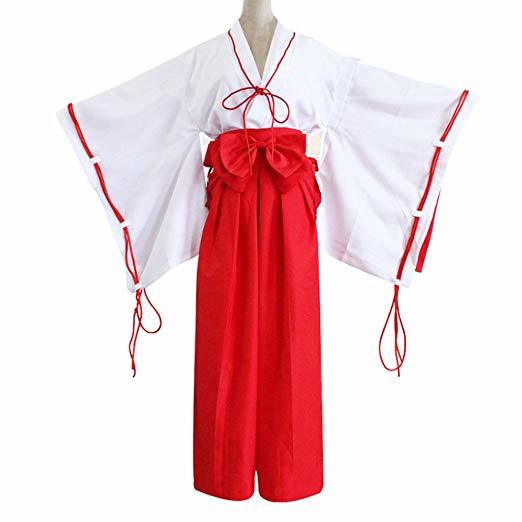 Shrine Maiden Cosplay Inuyasha Kikyo -стиль набор костюмов (M) Костюм Kariky Miko Miko