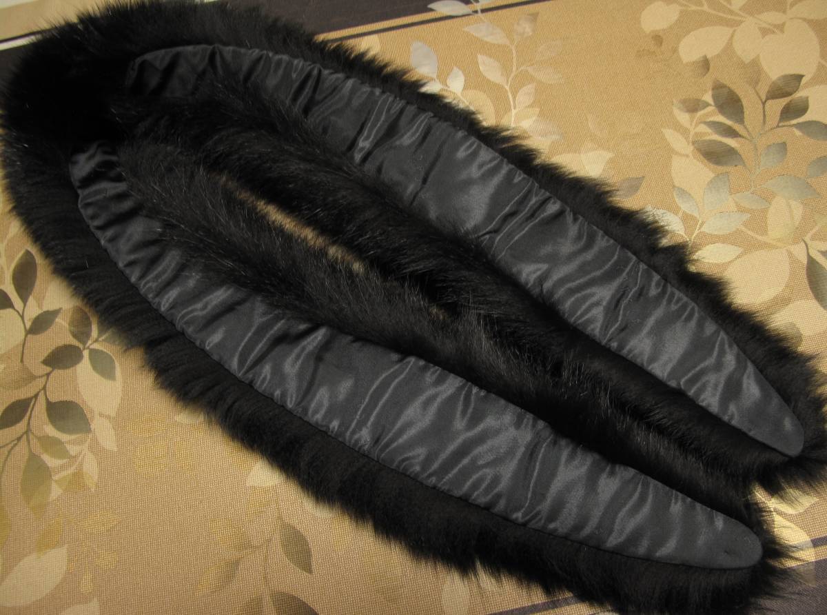  as good as new fur real fur fox fox fur black black tippet muffler collar to coil neck volume high class book@ fur 