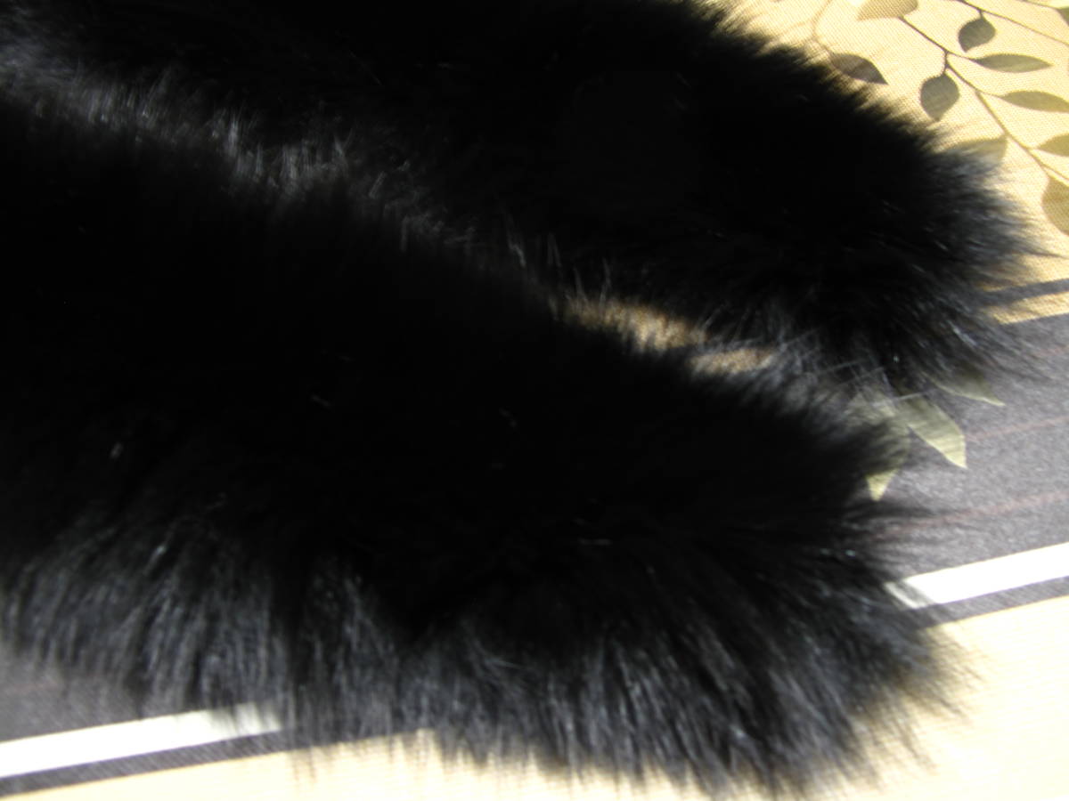 as good as new fur real fur fox fox fur black black tippet muffler collar to coil neck volume high class book@ fur 