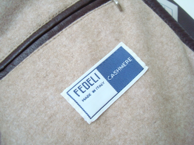 タグ付き FEDELI CASHMERE イタリア製鹿革レザージャケット size52 レザーコート CERVO フェデリ フェデーリ カシミア カシミヤ_画像6