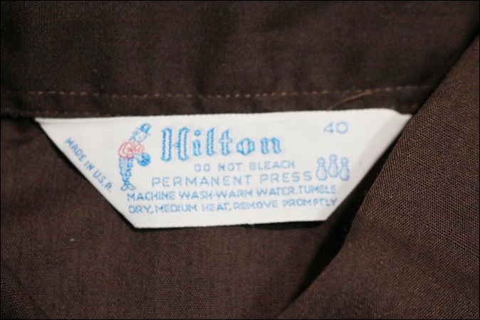 [40] 70\'s Hilton Hill тонн боулинг рубашка USA производства чай женский задний принт Vintage Vintage б/у одежда Old TM44