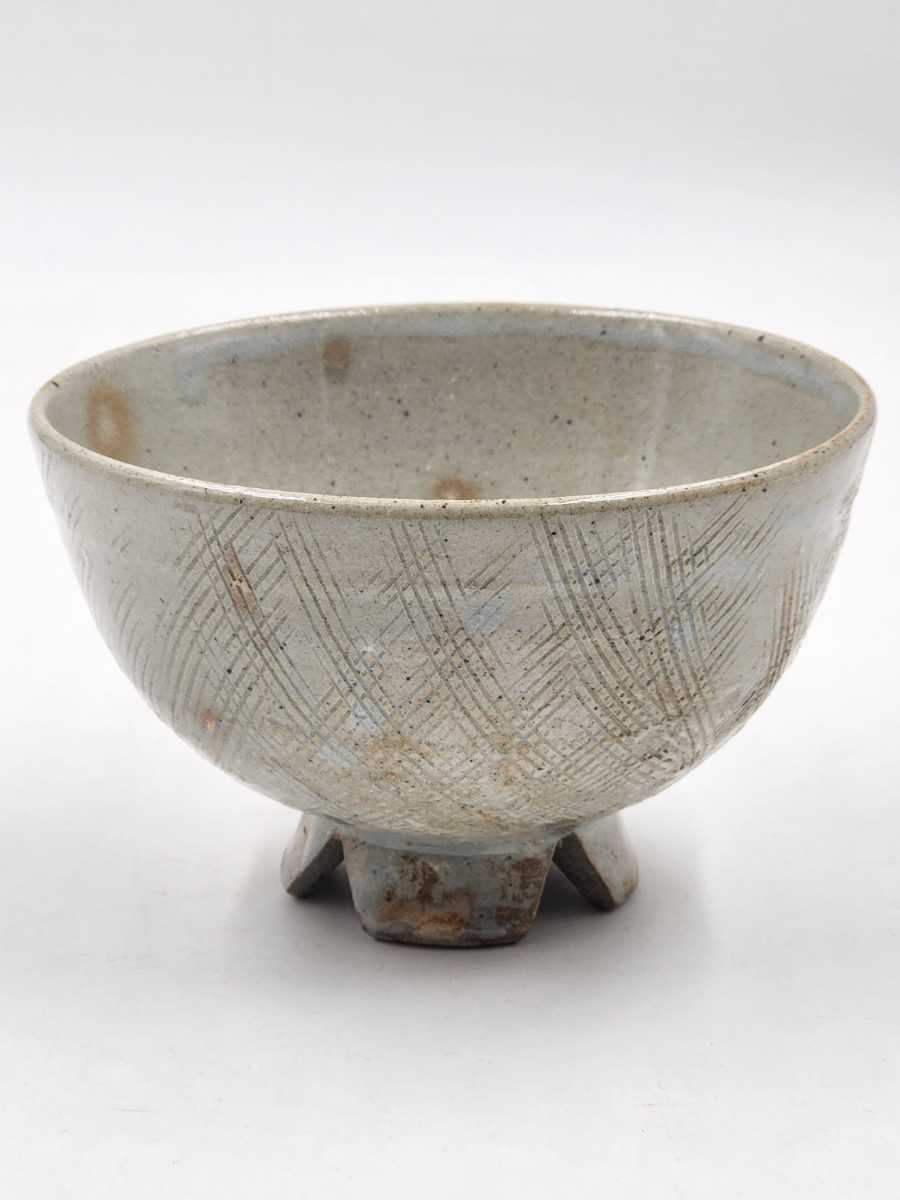 茶道具> 韓国 聞慶窯 陶泉 【千漢鳳 作】 『高麗 金海手 切高台 茶碗