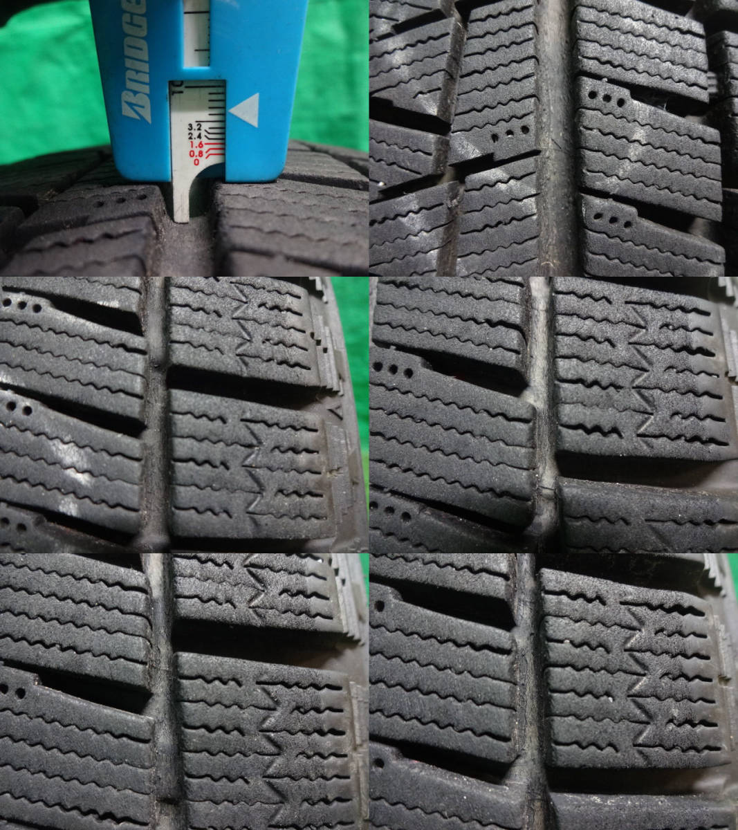 175/65R14●ブリヂストン ブリザック レボGZ BRIDGESTONE BS BLIZZAK REVO GZ 中古冬タイヤ4本●フ23_③の残り溝、ひび