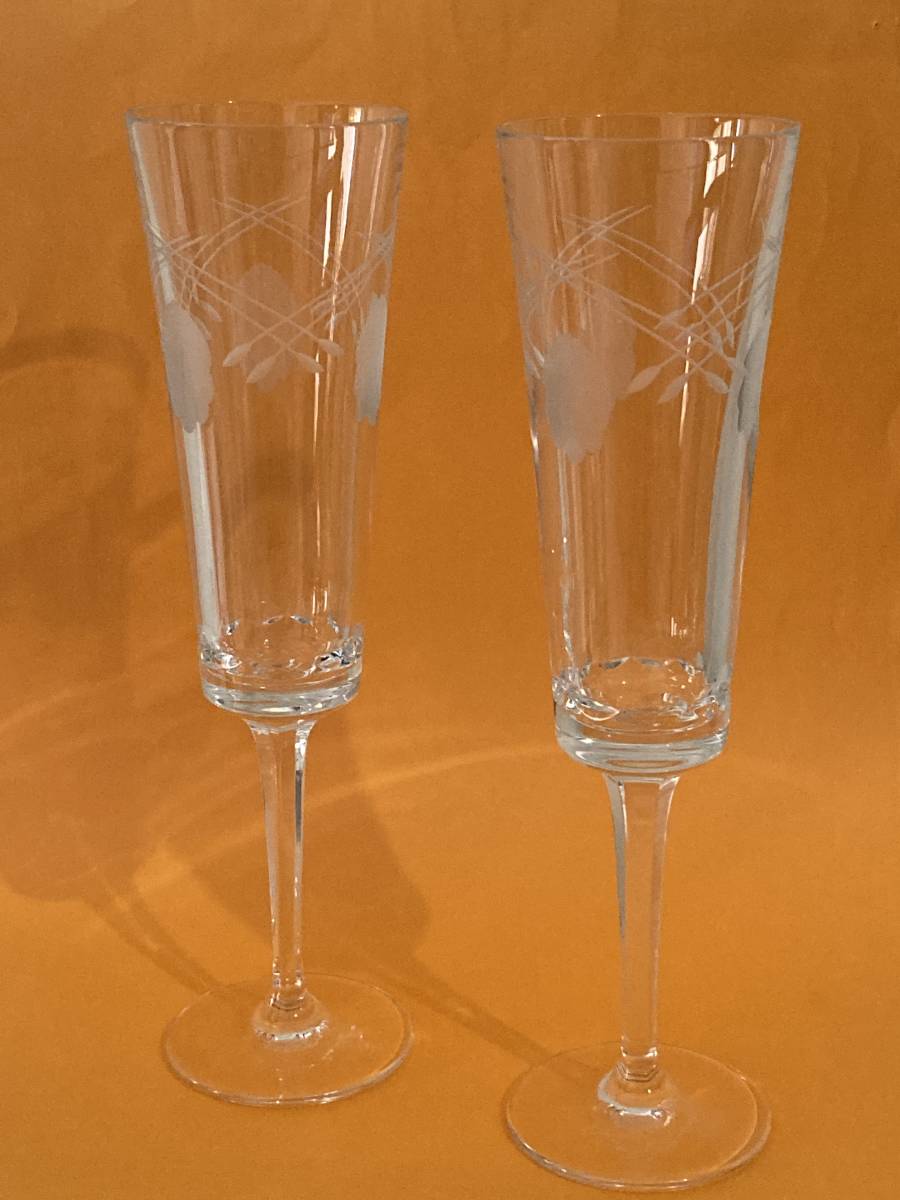 エッチング シャンパングラス ２個 の画像1