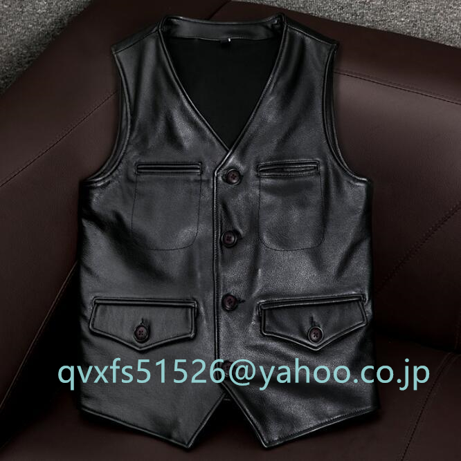 \半額SALE/ 人気推薦★レザーベスト レザーライダース S~4XL カウベスト 機関車 シングル メンズファッション 本革 バイクベスト カウハイド ベスト Lサイズ \半額SALE/ 人気推薦★レザーベスト レザーライダース S~4XL カウベスト 機関車 シングル メンズファッション 本革 バイクベスト カウハイド ベスト Lサイズ
