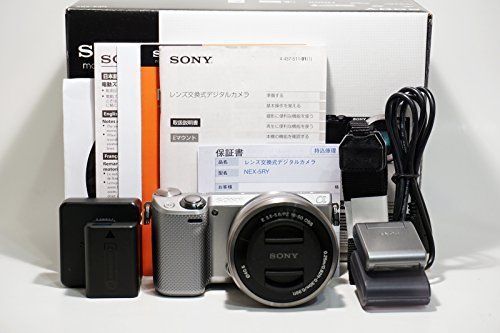 ソニー SONY ミラーレス一眼 α NEX-5R パワーズームレンズキット E PZ 16-50mm F3.5-5.6 OSS付属 シルバ_画像1