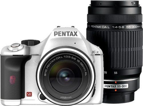 【現品限り一斉値下げ！】 PENTAX デジタル一眼レフカメラ K-x ダブルズームキットホワイト パソコン一般