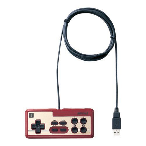 iBUFFALO USB接続 8ボタンゲームパッド デジタル 連射機能付 ファミコン風 レッド BGCFC801RDA