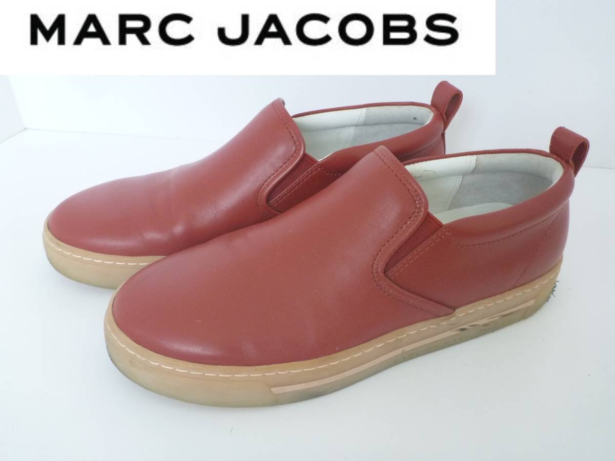驚きの値段】 MARC ☆赤 レッド レザー ローファー 24 JACOBS マーク