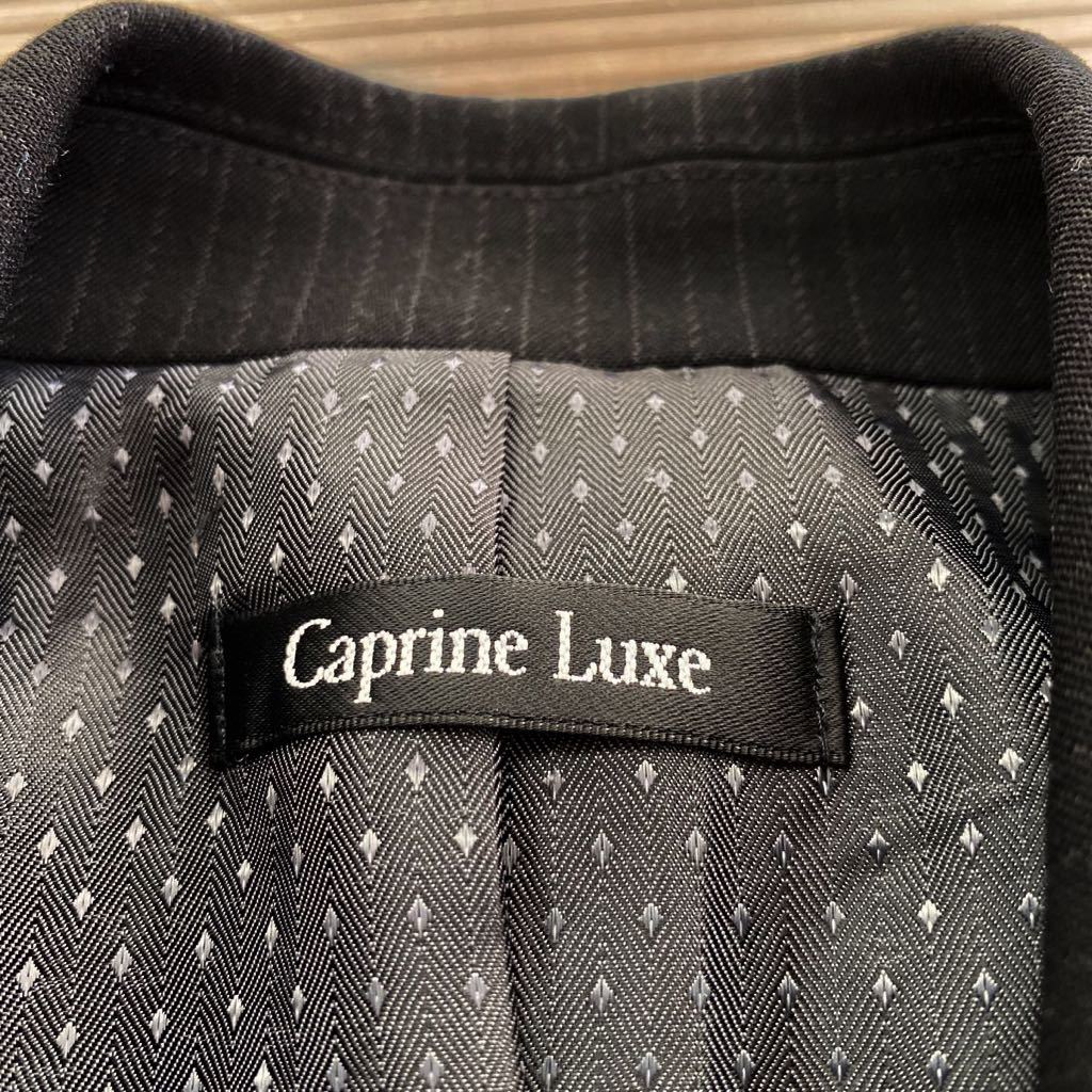 [ beautiful goods * large size /17 number (4L)]Caprine Luxe( stock ) small Izumi apparel # lady's tailored jacket black ( stripe ) formal black 