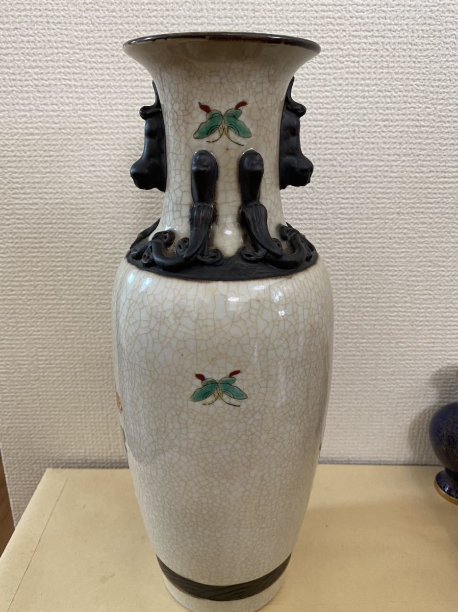中国 古美術 成化年造款哥釉鉄泥粉彩鳳鳥花器古玩 蔵出 .骨董品 中国 古美術 成化年造款哥釉鉄泥粉彩鳳鳥花器古玩 蔵出 .骨董品