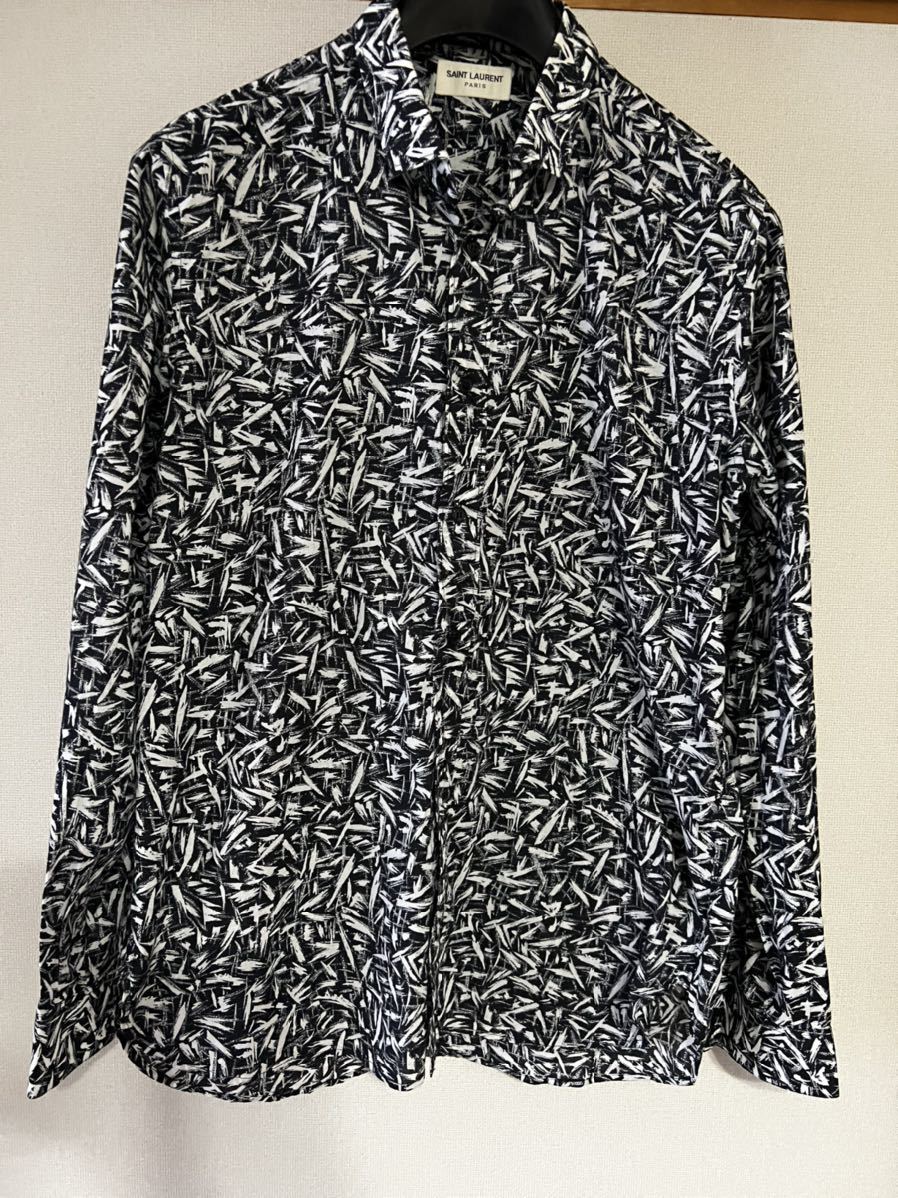 【エディ期】Saint Laurent 14aw 総柄プリント長袖シャツ 公式販売