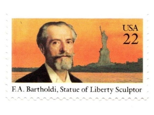 1985年 Frederic Auguste Bartholdi 記念切手 22セント_画像1