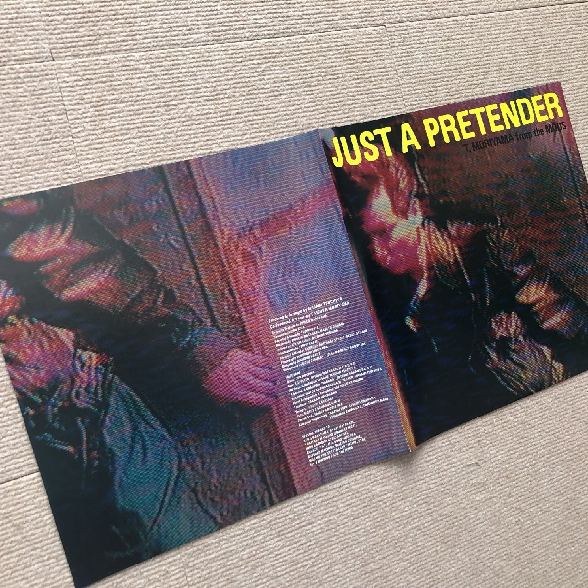 傷なし美盤 森山達也 Tatsuya Moriyama 1985年 LPレコード ジャスト・ア・プリテンダー Just A Pretender 当時物チラシ Mods モッズ_画像6