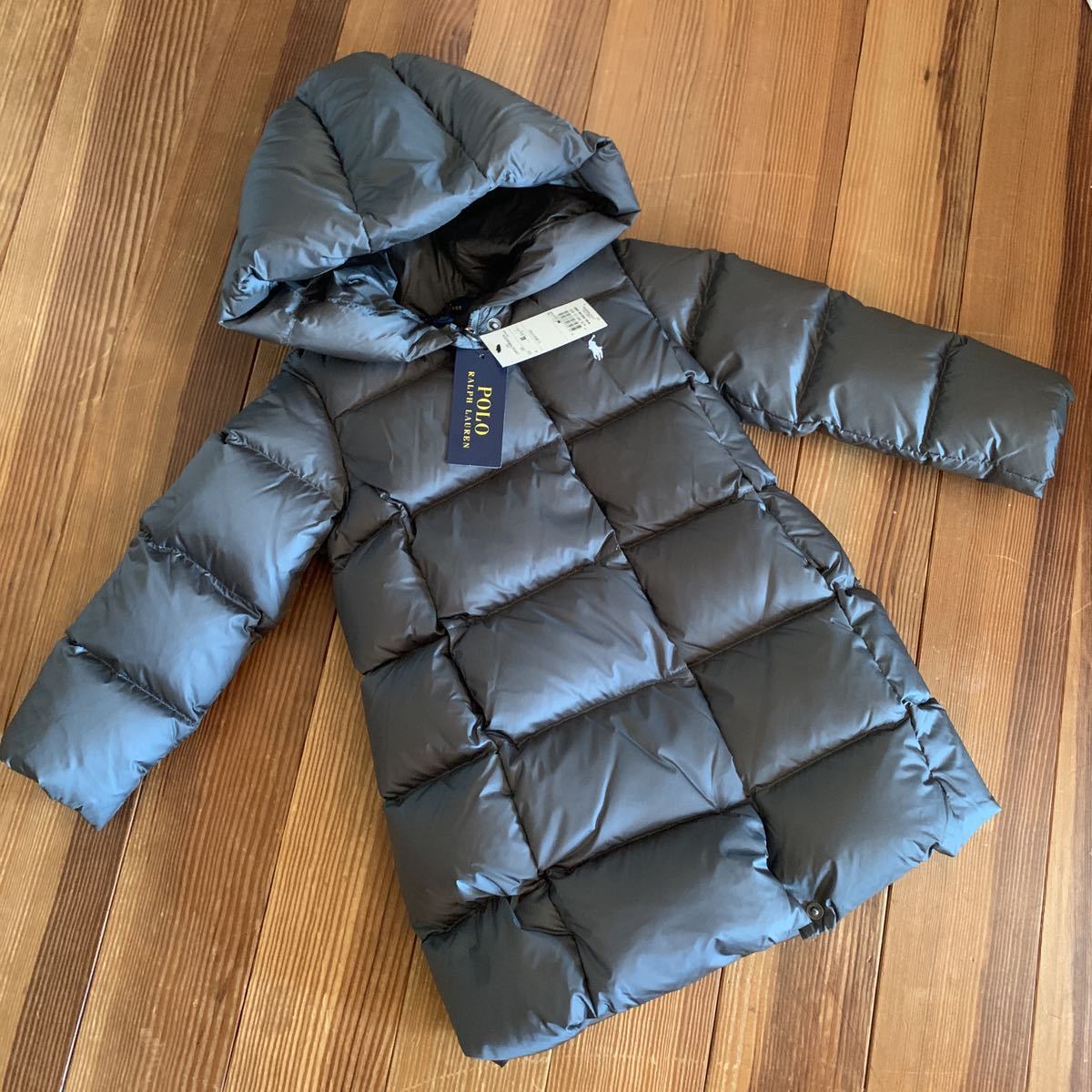  new goods unused Ralph Lauren Kids girl down jacket hood gray outer 110cm regular price 49390 down coat tag attaching 