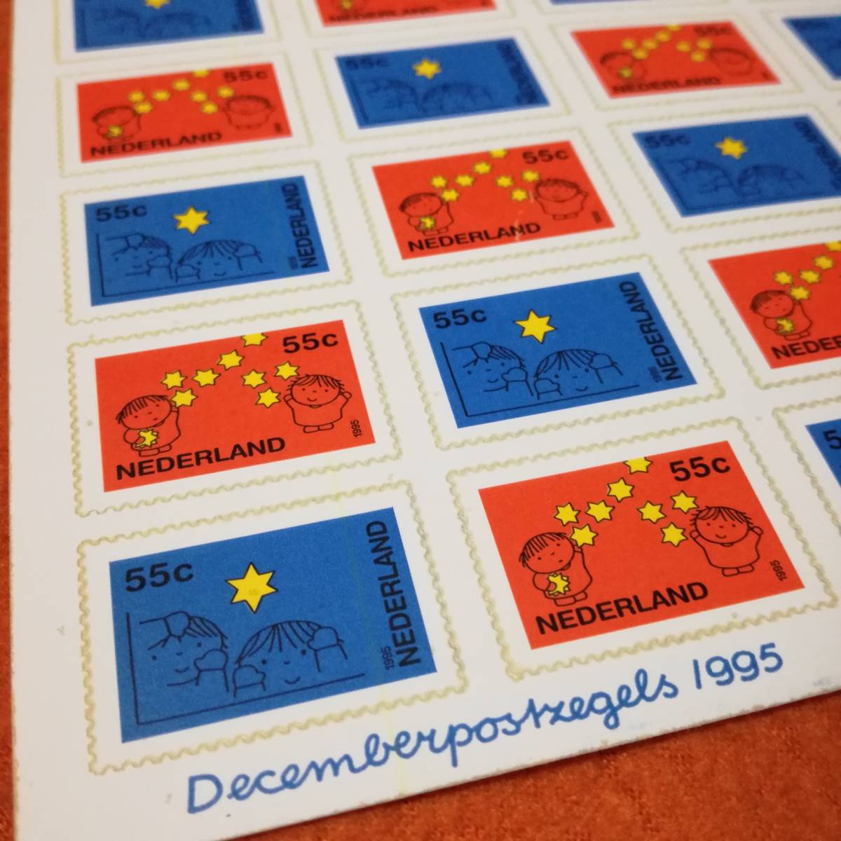 ★ディック・ブルーナ オランダ 切手シート 20枚 ステッカー 1995年 NOS 55c♪