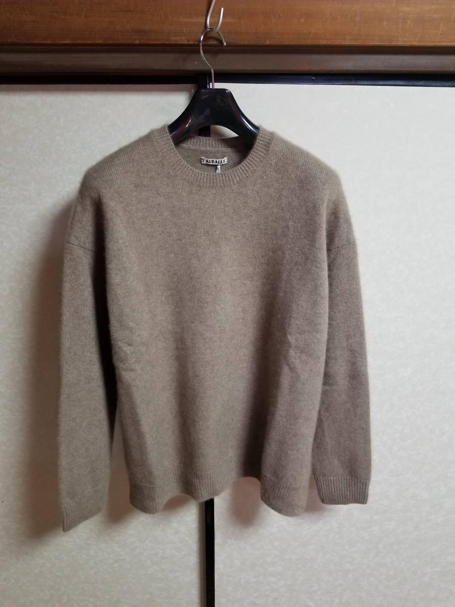 AURALEE BABY CASHMERE KNIT P/O サイズ３ NATURAL BROWN オーラリー ベビーカシミヤニット 