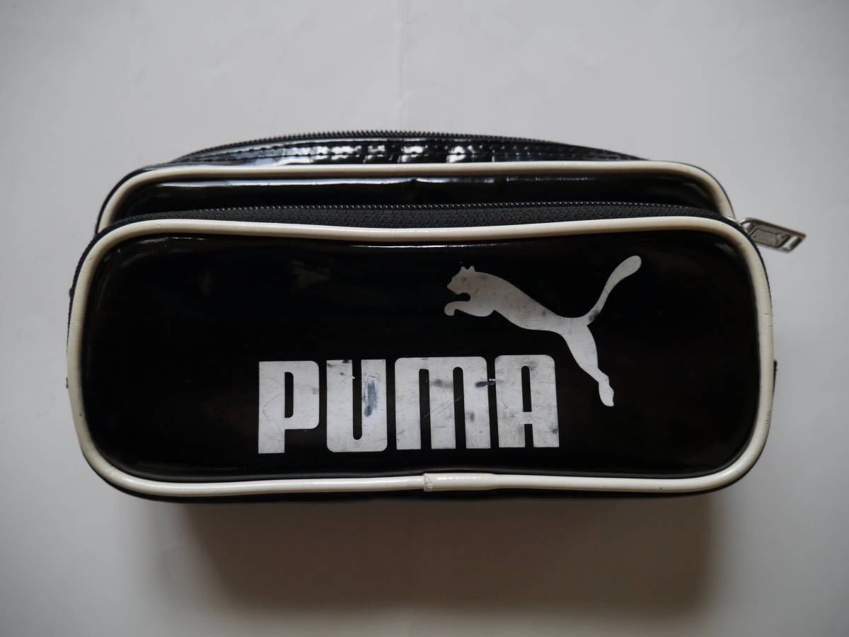 【中古】PUMA[プーマ] エナメル ペンケース 筆箱 ブラック 小学校 中学 高校_画像1